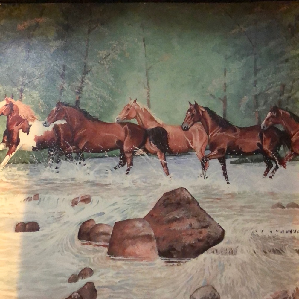 Horses Running Giclee on canvas.